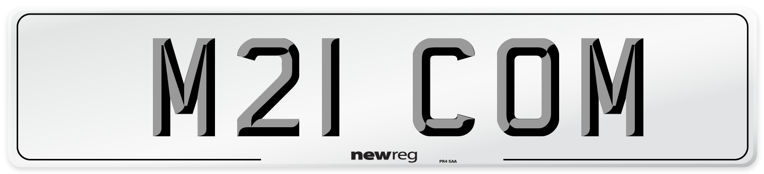 M21 COM Number Plate from New Reg